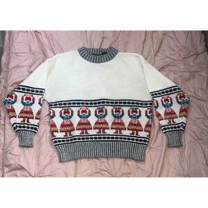 Crayons Vintage Hand Knit Sweater Multi Color Design Size medium Women’s